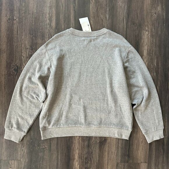 NWT Hurley Graphic Sweater May Girlfriend Crewneck Fleece Pullover Gray Medium - Picture 3 of 7